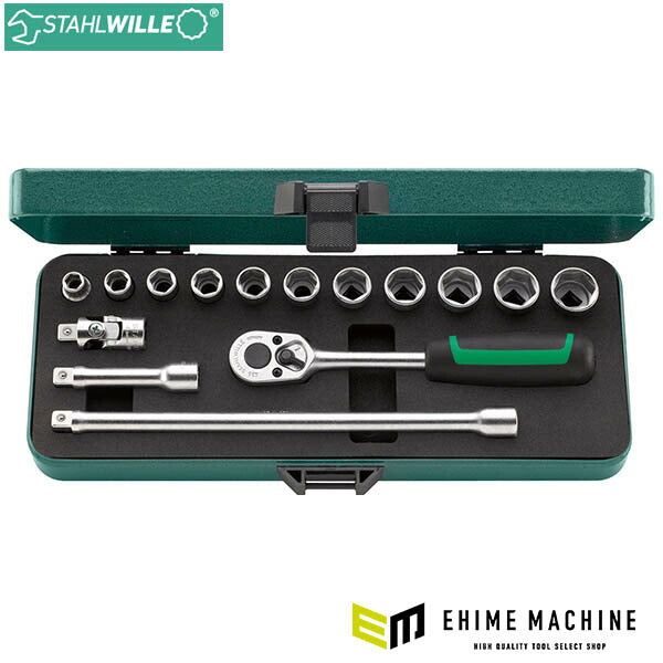 日本正規品 スタビレー (3/8SQ)ソケットレンチセット 15点 6角 8~19mm ケース付 (456/11/4)(4018754079049) STAHLWILLE