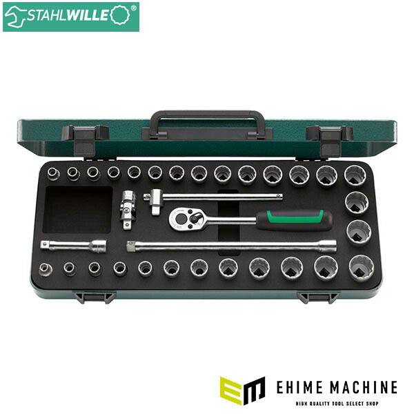 日本正規品 スタビレー (3/8SQ) ソケットレンチセット 33pcs メトリック+インチ ケース付 (45MA/28/5)(4018754078752) STAHLWILLE