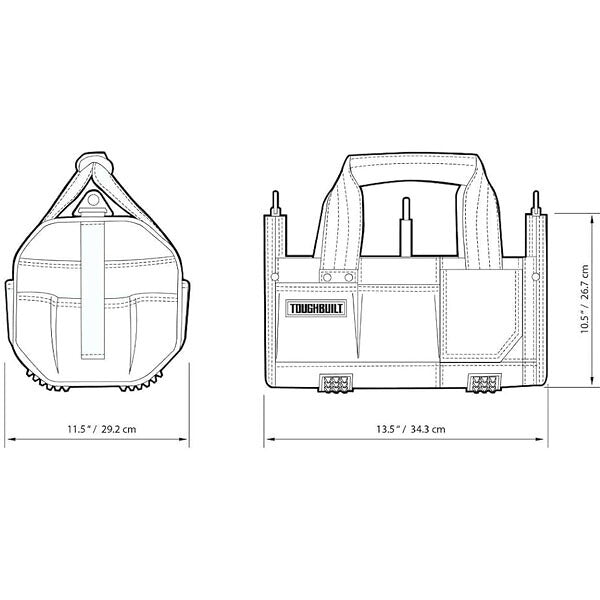 日本正規品 タフビルト 12インチ モジュラートート 仕切り3枚付 61ポケット HardBody 工具バッグ ツールトート (TB-81-12)(856342005087) TOUGH BUILT