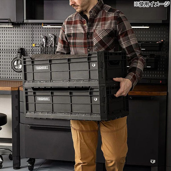 日本正規品 タフビルト フォールディングクレートボックス 折りたたみ 耐荷重23kg 積み重ね可 内寸61×26×18cm (TB-G1-A42-26)(840353700956) TOUGH BUILT