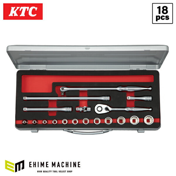 KTC TB318WA 9.5sq.ソケットレンチセット 18点セット 十二角ソケットタイプ 京都機械工具 BR390入組み工具セット