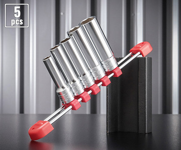 【ワケあり特価品】(状態A) KTC TB3L05-1008 ディープソケット 5個組 ホルダー付 差込角9.5mm(9.5sq.)(3/8) 京都機械工具