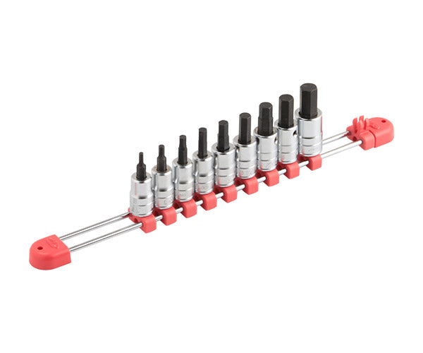 【ワケあり特価品】(状態A) KTC TBT3S09H-1009 ショートヘキサゴンビットソケット9点セット ホルダー付 差込角9.5mm(9.5sq.)(3/8) 京都機械工具