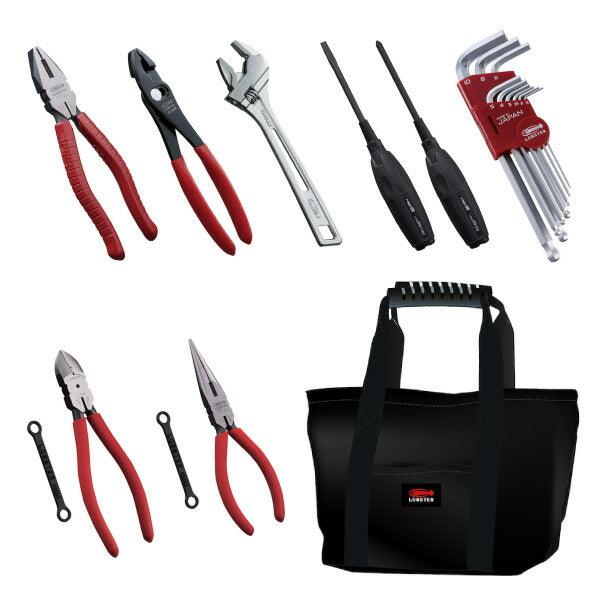 ロブテックス オリジナルツールバック付ツールセット TL08XB 電工工具セット 家庭用工具セット エビ LOBSTER ロブスター LOBTEX