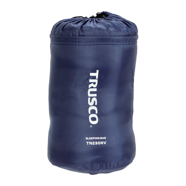 TRUSCO マミー型寝袋 シュラフ ネイビー 適合温度0~10℃ 中空綿 スタッフバッグ付 (TN230NV)(4550414294206) トラスコ中山