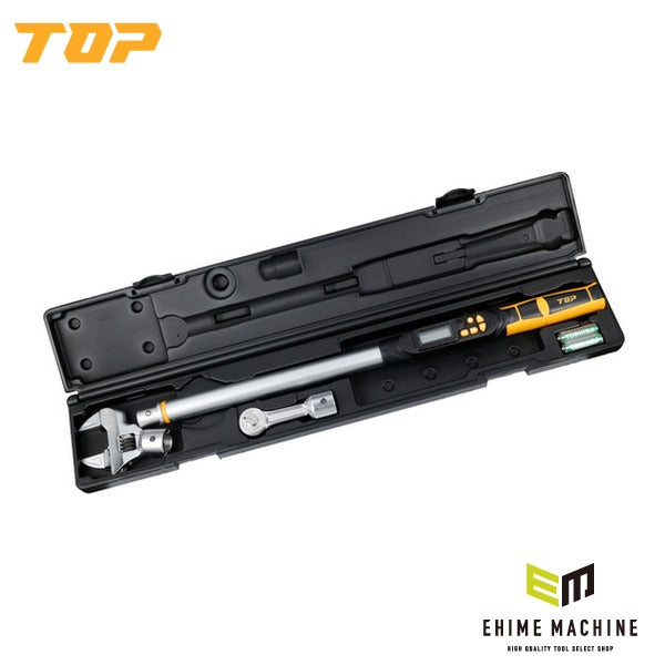 TOP デジタルトルクレンチセット モンキ形/ラチェット形 ヘッド交換式 68~340N・m 左右両方向測定 校正証明書付 トルク管理 (DS340-22BN)(4975180374561)トップ工業