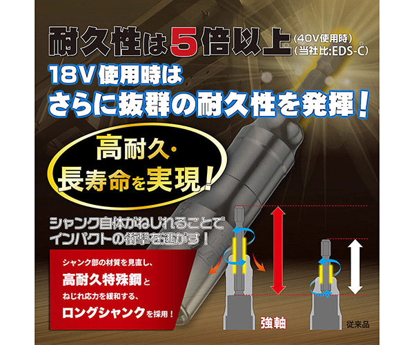 TOP 電動ドリル用強軸小判型フォームタイソケット(40V対応) EKS-20TS トップ工業 工具 六角 6角 電動工具 ドリルドライバー 高耐久