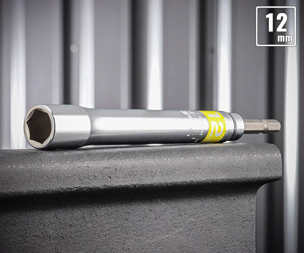 TOP 電動ドリル用強軸ソケットロングタイプ(40V対応) ETS-12L サイズ12mm 六角シャンク6.35mm トップ工業 耐久性5倍以上