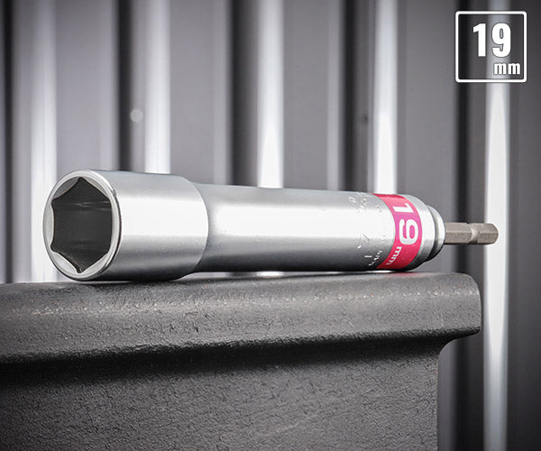 TOP 電動ドリル用強軸ソケットロングタイプ(40V対応) ETS-19L サイズ19mm 六角シャンク6.35mm トップ工業 耐久性5倍以上