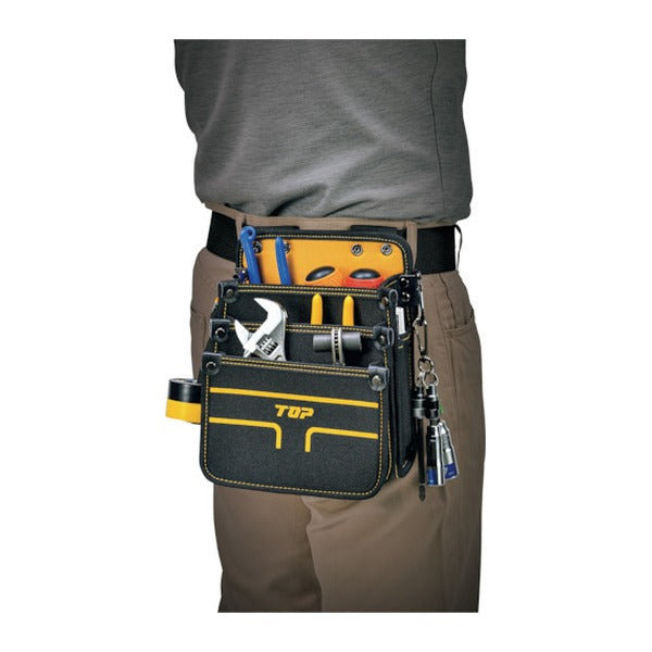 TOP 電工用腰袋3段タイプ(中) 電工 工具袋 (TPD-301M)(4975180951076)トップ工業