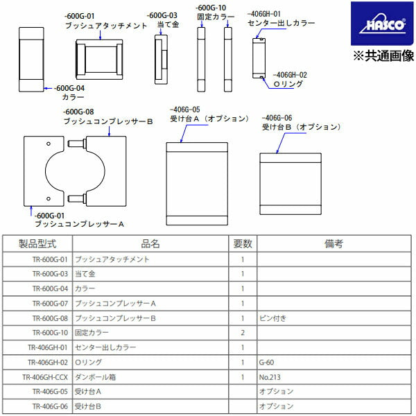 ハスコー センター出しカラー TR-406GH-01 (4940995599294) HASCO トルクロッドブッシュ交換用補助治具