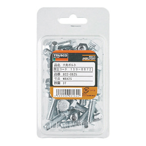 TRUSCO 六角ボルトユニクローム 全ネジ M8X15 43本入 B220815 トラスコ