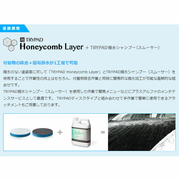 TRYPAD ハニカムレイヤー 直径130×15mm (TRYPAD-H-L)(4595642953464) 鉄粉除去 付着物の除去+簡易撥水が1工程