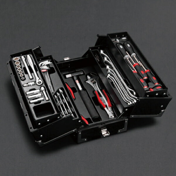 TONE 整備用工具セット ツールセット 差込角9.5mm 56点セット マットブラック (TSA3309BK)(4953488265286) トネ