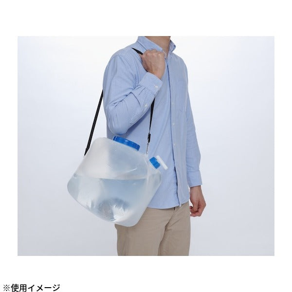 アイリスオーヤマ ウォータータンク 広口 16L 折りたたみ コック付 ベルト付 防災 (WAT-H16L)(4967576528207) IRIS OHYAMA
