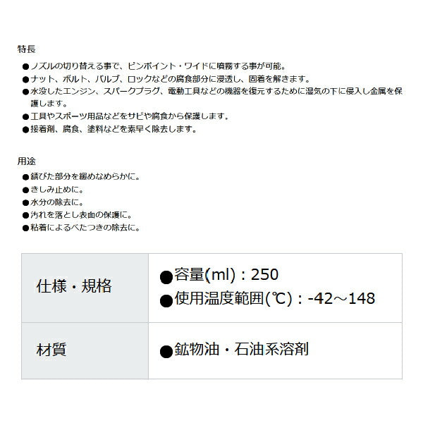 WD-40 WD012 スマートストロー 防錆潤滑剤 250ml 万能タイプのMUPシリーズ メテオAPAC