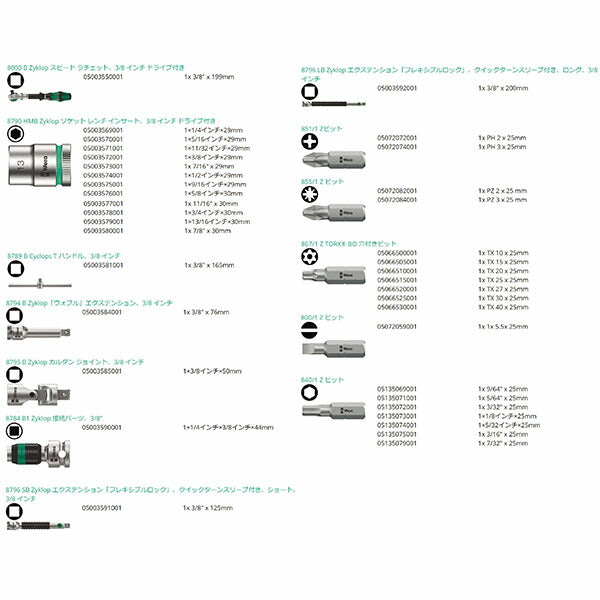 日本正規品 ヴェラ 3/8DR ソケットレンチセット(ZYKLOP) (003596)(4013288121165) ベラ Wera