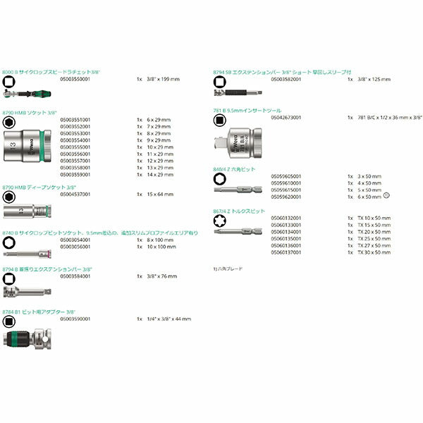 日本正規品 ヴェラ 3/8DR ソケットレンチセット(自転車用) (004175)(4013288220608) ベラ Wera