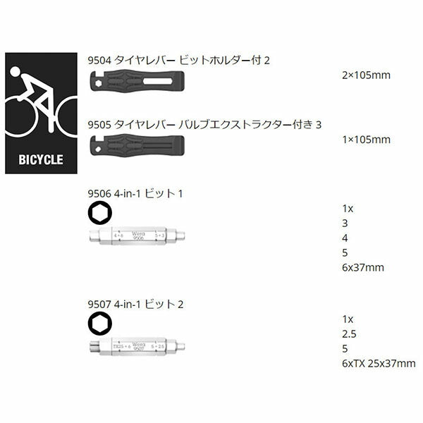 日本正規品 ヴェラ 自転車ツールセット (004182)(4013288222190) ベラ Wera