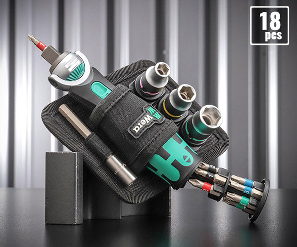 日本正規品 Wera 004281 8009 Zyklop ポケットツールセット 18点セット 9.5mm首振りラチェット&6.35mm 12ピースビット&ソケット他 05004281001 ヴェラ ベラ