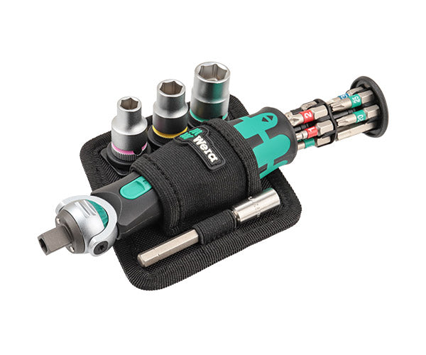 日本正規品 Wera 004281 8009 Zyklop ポケットツールセット 18点セット 9.5mm首振りラチェット&6.35mm 12ピースビット&ソケット他 05004281001 ヴェラ ベラ