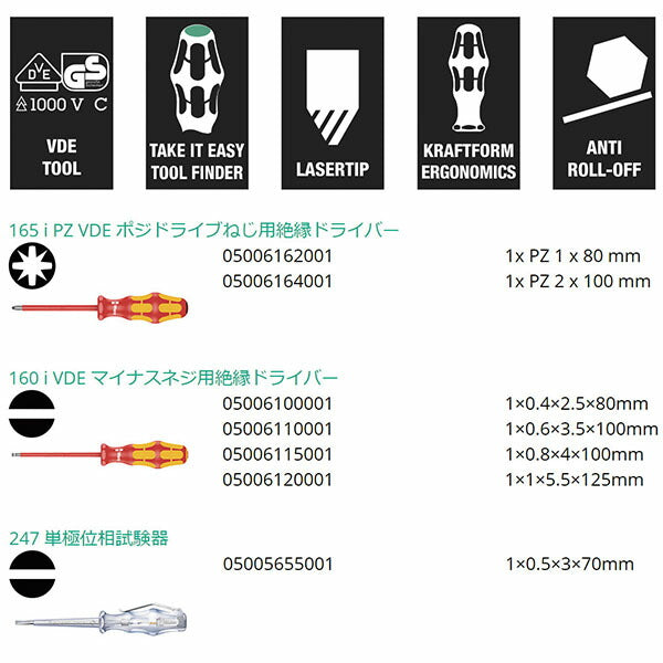 日本正規品 ヴェラ 7本組絶縁ドライバーセット PZ - ラック付 (006148)(4013288041715) ベラ Wera