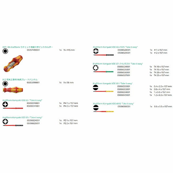 日本正規品 ヴェラ 差替式絶縁ドライバービットセット 17本組 (006618)(4013288229694) ベラ Wera