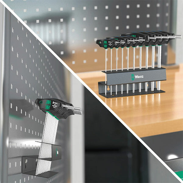 日本正規品 ヴェラ 10本組T型レンチセット HEX インチ メタルラック付 (023454)(4013288221735) ベラ Wera