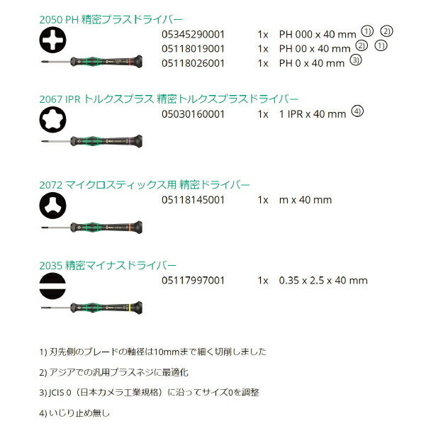【6月の特価品】日本正規品 Wera 030181 2050/6 精密ドライバーセット6本組 ラック付き 05030181001 ヴェラ ベラ