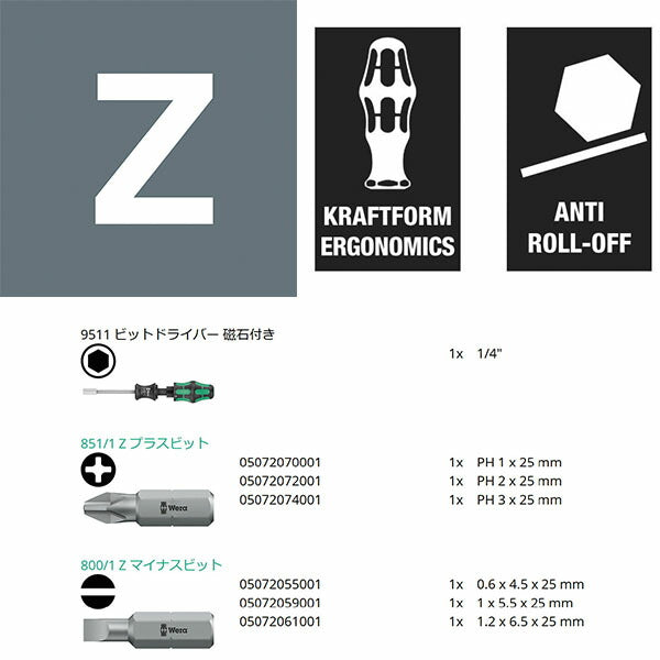 日本正規品 ヴェラ 6本組ビットドライバーセット (051511)(4013288226587) ベラ Wera