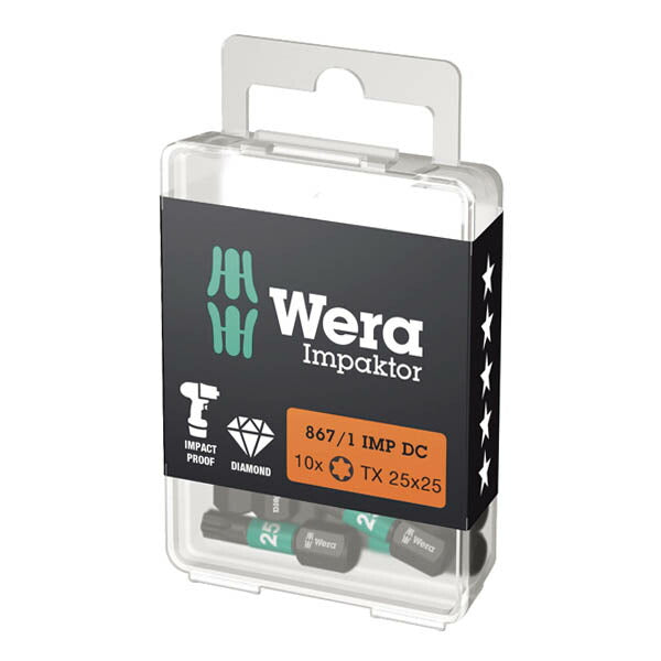 日本正規品 ヴェラ T25x25mm ドライバービット(インパクト用) (057625)(4013288157447) ベラ Wera