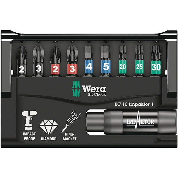 日本正規品 ヴェラ 10本組ドライバービット(インパクト用) (057680)(4013288156785) ベラ Wera
