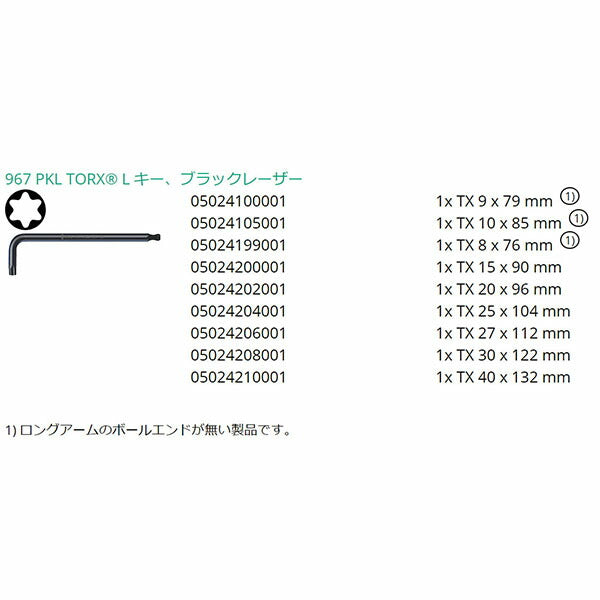 日本正規品 ヴェラ T8-T40/9本組 (Ball Torx)キーレンチ (073598)(4013288106438) ベラ Wera
