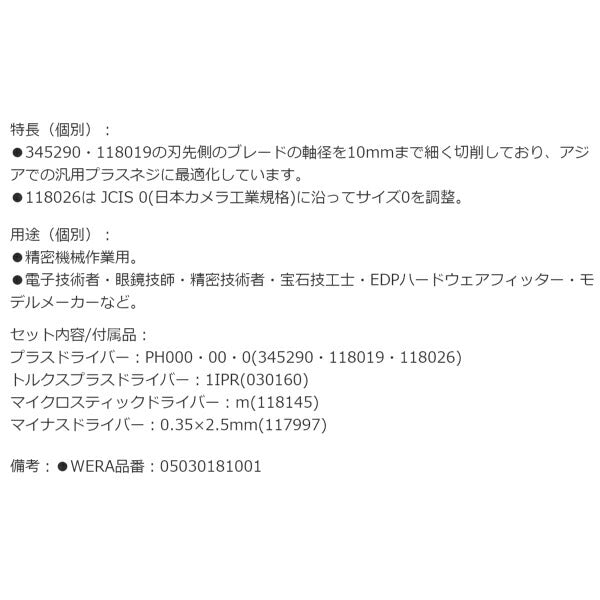 日本正規品 Wera 073676 精密ドライバーハンドル+ビットセット11本組 ポーチ付き プラス・マイナス・トルクス・特殊 05073676001 ヴェラ ベラ