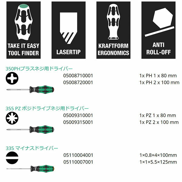 日本正規品 ヴェラ 6本組ドライバーセット(+ PZ -) (105622)(4013288041616) ベラ Wera