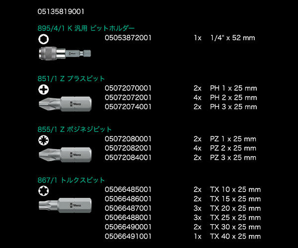 日本正規品 Wera 05135819001 ビットチェック 30 2025年クリスマス限定 30点セット (4013288235992) ヴェラ ベラ
