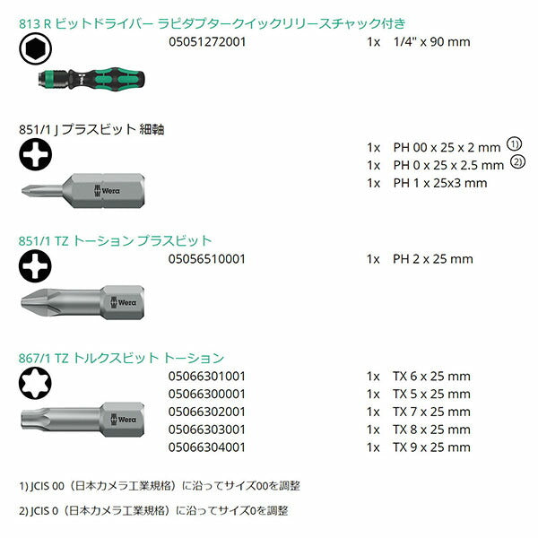 日本正規品 ヴェラ ドライバービットセット(ハンドル付) (135942)(4013288155887) ベラ Wera