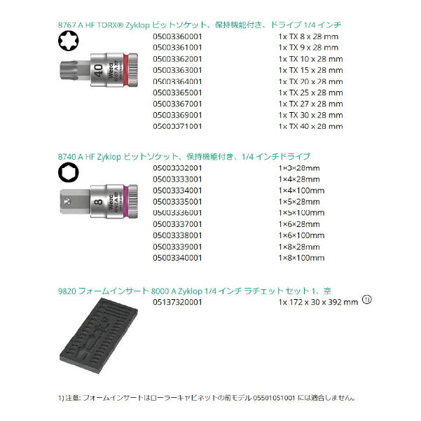 日本正規品 Wera 150110 9720 ウレタン収納入り1/4ソケットレンチセット 37点セット 05150110001 ヴェラ ベラ ツールセット