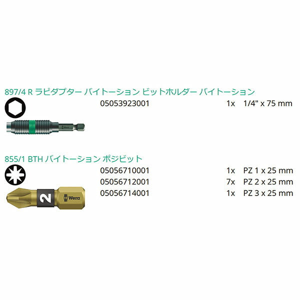 日本正規品 ヴェラ ビットチェック バイトーション ビットセット 10点 (347153)(4013288107152) ベラ Wera