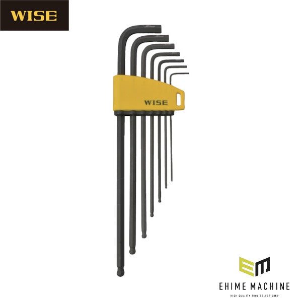ワイズ ブラックボールポイント六角棒レンチ ロング 7本組 (WLB330BN-7S)(4951908008598) WISE フジ矢