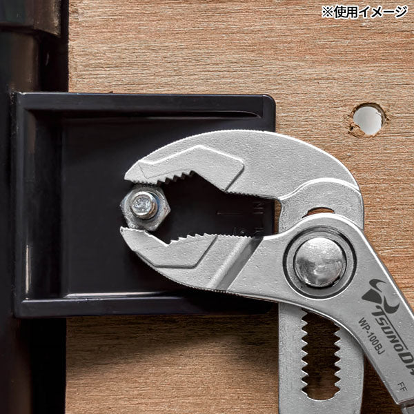 ツノダ ウォーターポンプワンプッシュプライヤー 100mm ボタン式クイック開閉 最大口開き25mm (WP-100BJ)(4952269115680) TSUNODA