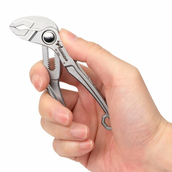 ツノダ ウォーターポンプワンプッシュプライヤー 100mm ボタン式クイック開閉 最大口開き25mm (WP-100BJ)(4952269115680) TSUNODA