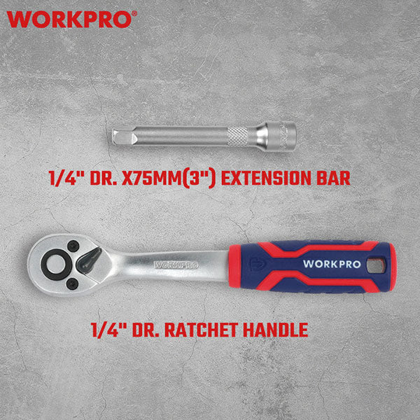 【10月の特価品】ワークプロ 1/4DRソケットレンチセット 4-13mm 14PC (WP202584)(6914280065694) WORKPRO