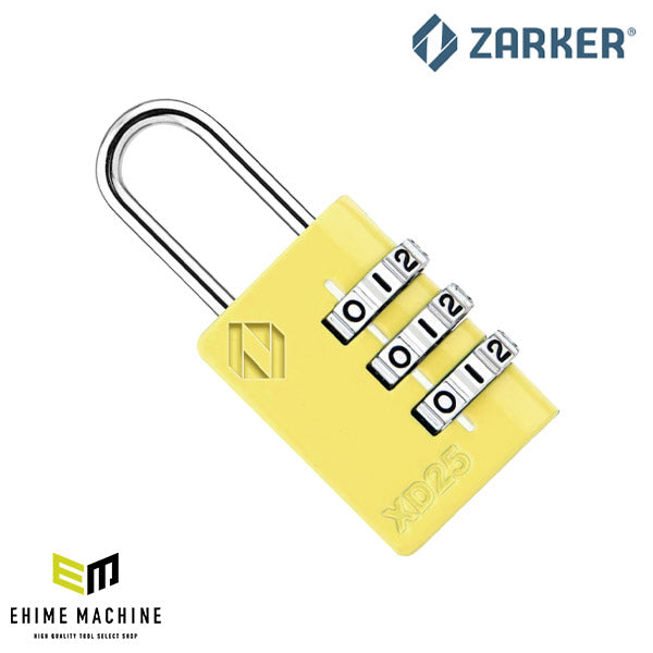 ZARKER ザーカー XD25-Y コンビネーション南京錠 黄色/ブリスター 鍵 カギ