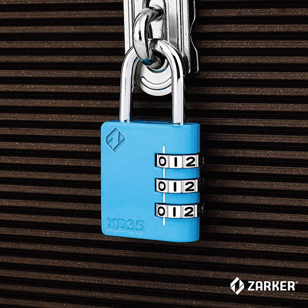 ZARKER ザーカー XD35-B コンビネーション南京錠 青色/ブリスター 鍵 カギ