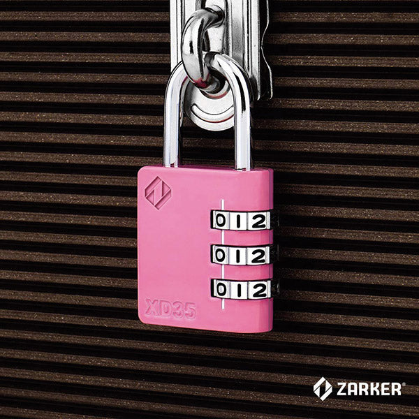 ZARKER ザーカー XD35-P コンビネーション南京錠 ピンク/ブリスター 鍵 カギ
