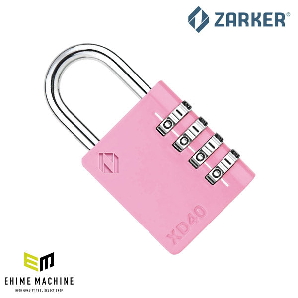 ZARKER ザーカー XD40-P コンビネーション南京錠 ピンク/ブリスター 鍵 カギ