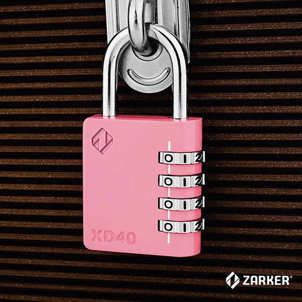 ZARKER ザーカー XD40-P コンビネーション南京錠 ピンク/ブリスター 鍵 カギ