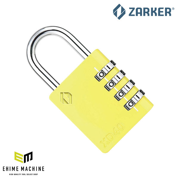 ZARKER ザーカー XD40-Y コンビネーション南京錠 黄色/ブリスター 鍵 カギ