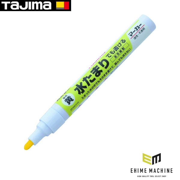 タジマ 全天候マーカー 蛍光イエロー 中字・丸芯 (ZENM-KYE)(4975364265654) TAJIMA TJMデザイン